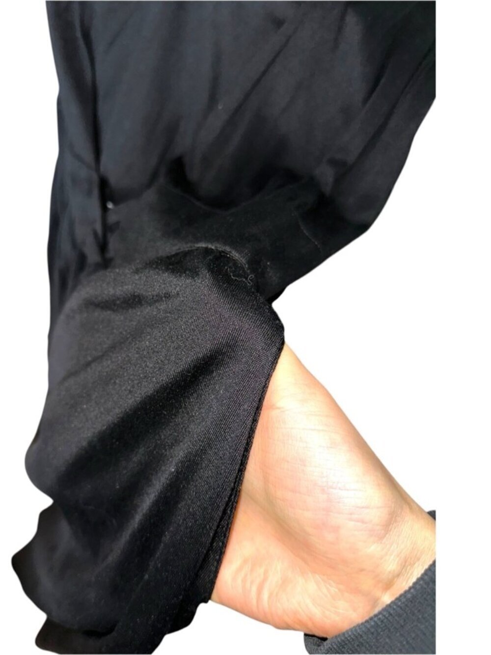 Burberry Black Drop Waist Corset Longsleeve 100% Silk maxi dress Whimsygoth - Picture 5 of 12